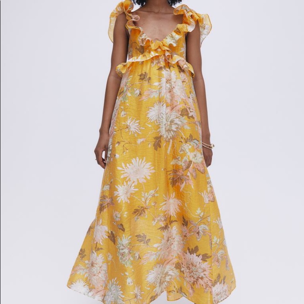 H&M SOLD OUT yellow floral dress